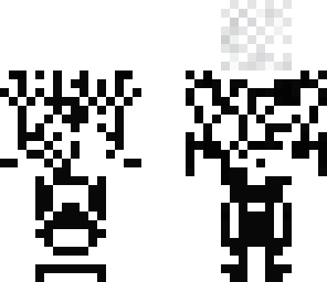 black and white