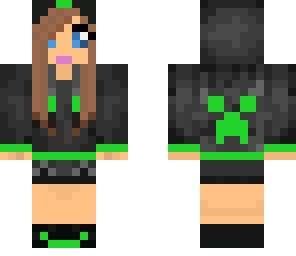 green creeper hoodie girl