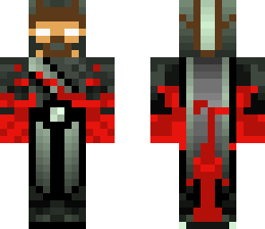 ninja herobrine with bloody hands