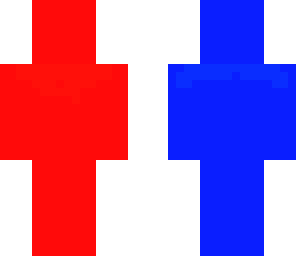blue and red man