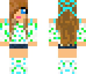 green and blue summer girl