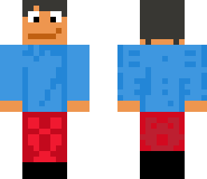 teenager with blue sweater and red pants