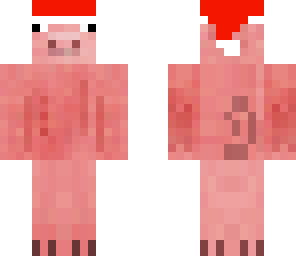 pig in a santa hat