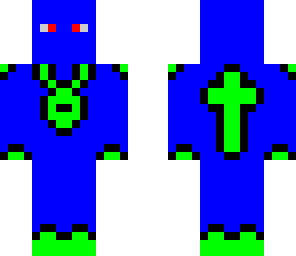 blue and green man