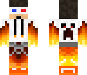 3d flaming man