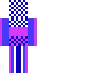 pixlated   clear blue pink and white guy