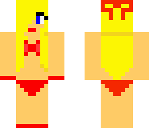 blonde girl red bikini