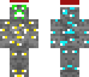 creeper crismas hat gold and diamon