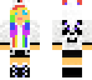 panda girl with rainbow hair