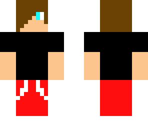 boy in black shirt  and red pants