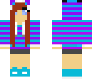 purple and blue tiger girl