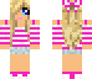 blonde girl pink