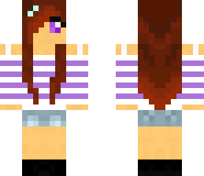 red head purple shirt skin