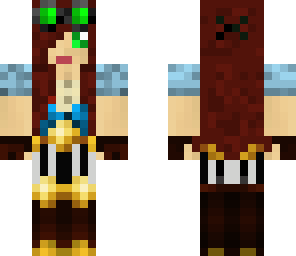 green eyes red hair mechanic girl