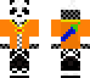 panda with orange shirt and amulet and ds