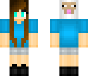 a girl with a sheep hoodie