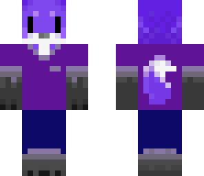 purple fox with clothes