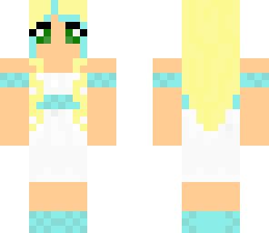 blue and white formal girl