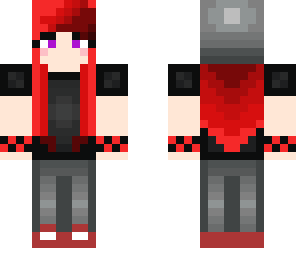 purple eyes red hair