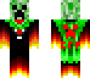 creeper fuego con capa