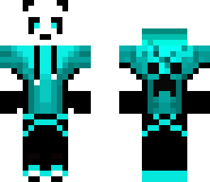 blue neon panda man