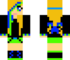blue and green creeper girl
