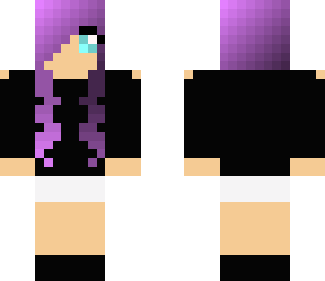 smexy purple haired chick with a black sweatah