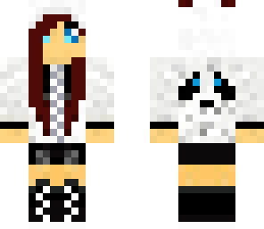 panda girl with blue eyes