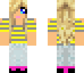 blonde girl striped shirt