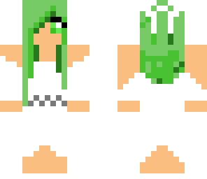white dress green hair