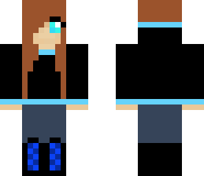 girl with blue and black hoodie