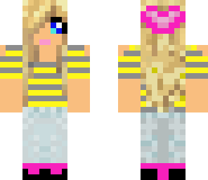 headphone and bow striped shirt blonde girl