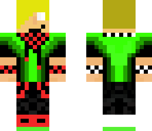 herobrine yellow hair red domino man