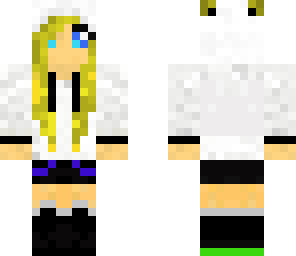 blond girl in hoodie