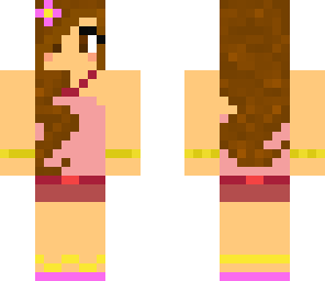 pretty brunette girl with pink outfit