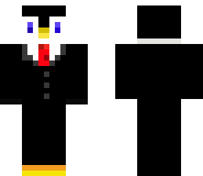 santa penguin in a suit