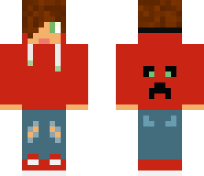 boy in red creeper hoodie