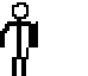 2d stick man with headphones