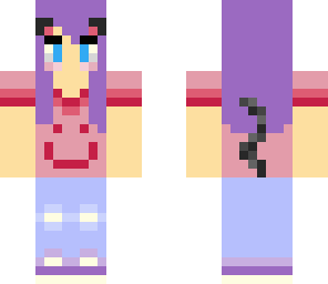purple haired cat girl