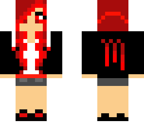 red monster hoodie girl- curly hair