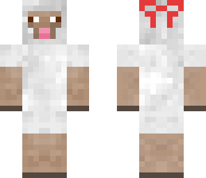girl sheep with red bow