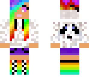 rainbow hair panda hoodie