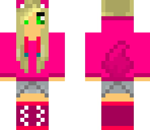 wolf girl pink and blue