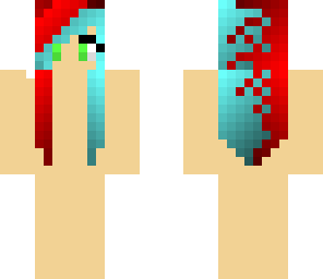 red and blue hair girl base