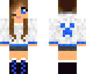 blue creeper girl with hoodie