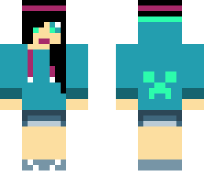 cyan creeper hoodie