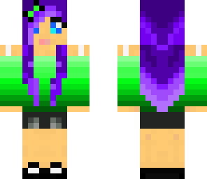girl purple and green