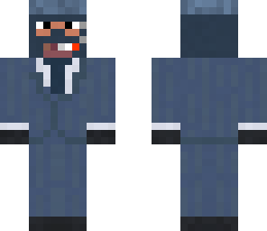 blu spy with a unusual hat