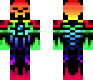 neon fire skeleton