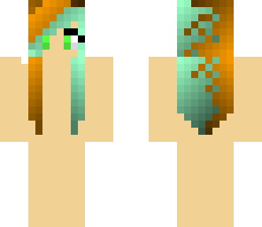 green and orange hair girl base